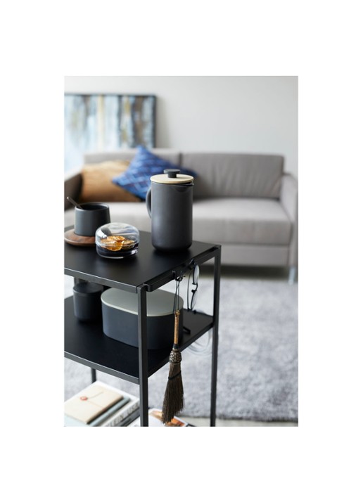 Yamazaki 3-Tiered Tower opbergtrolley  - voorkant 2 zwart