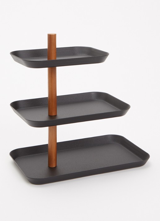 Yamazaki Rin étagère 25,5 cm - voorkant 2 zwart