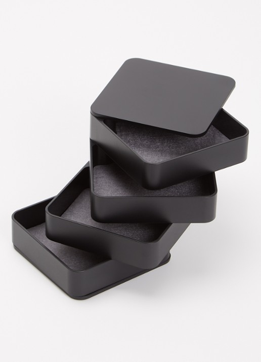 Yamazaki Tower sieradendoos 10 x 9 cm - detail zwart