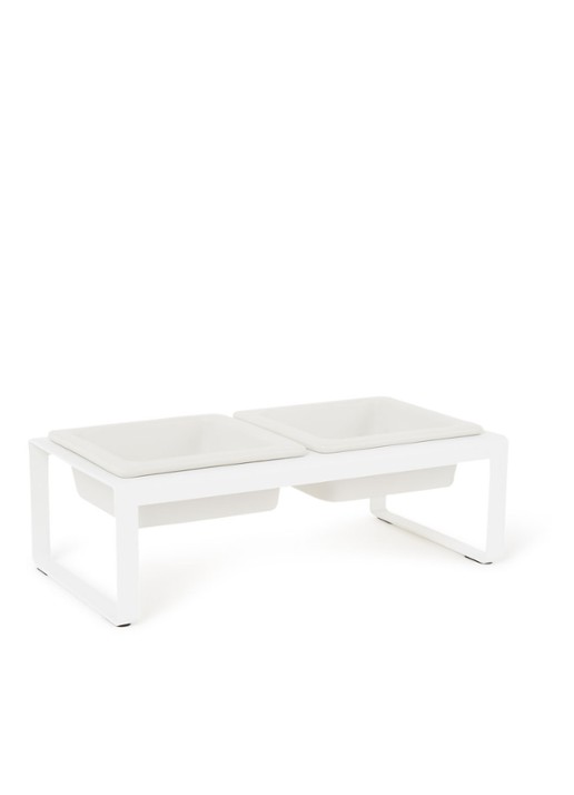 Yamazaki Tower Tall voerbak voor katten 29 x 15,5 cm - detail 2 wit
