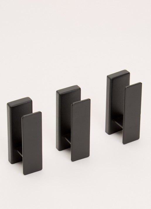 Yamazaki Tower wandhaak set van 3 - voorkant 2 zwart
