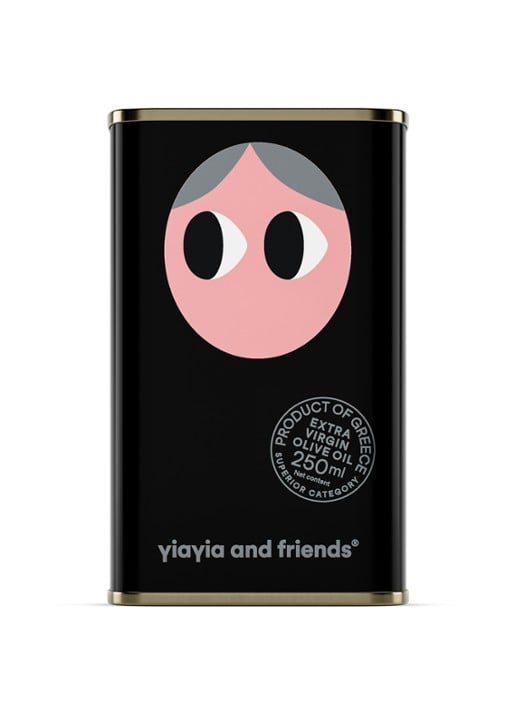 yiayia and friends Extra Vierge olijfolie 250 ml - voorkant 2 beige
