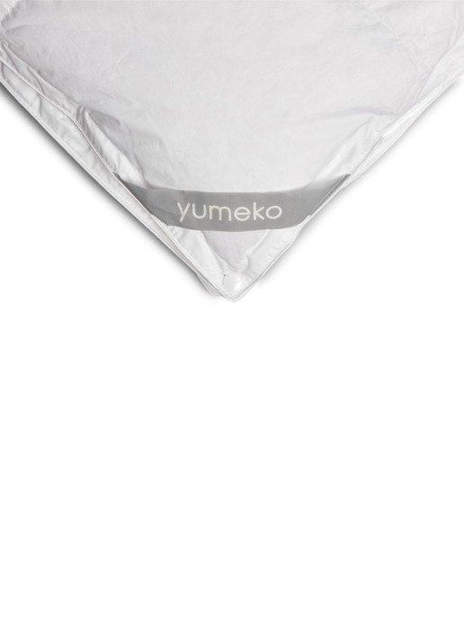 Yumeko All Seasons 4-seizoenen solo dekbed van katoen met vulling van dons - achterkant wit