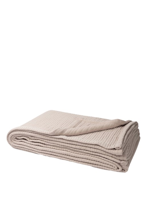 Yumeko Bedsprei van katoen 200 x 220 cm - voorkant donkerbeige