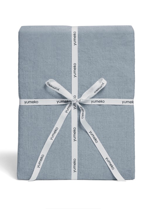 Yumeko Dekbedovertrekset van gewassen linnen - inclusief kussenslopen - detail 6 blauw