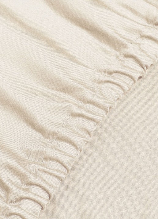 Yumeko Hoeslaken van  katoen, hoekhoogte 30 cm - voorkant 3 beige