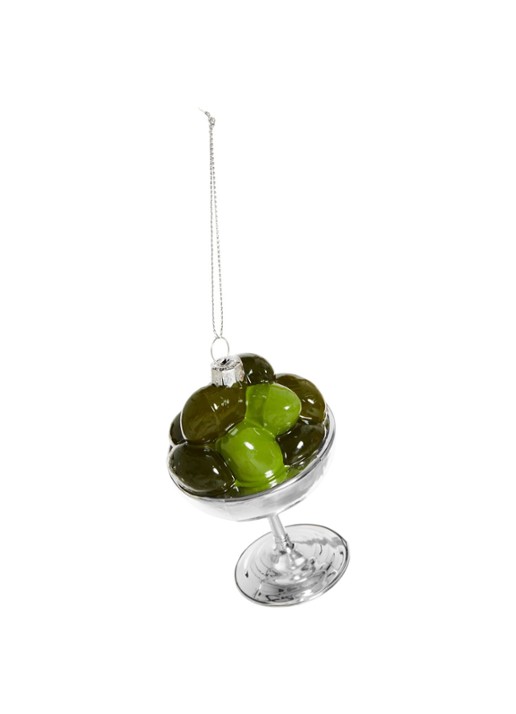 Yup in de Boom Coupe Olijven kersthanger 6,5 cm - achterkant olijfgroen