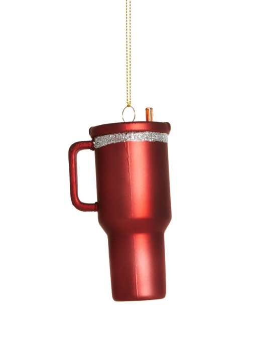 Yup in de Boom Cup kersthanger 11 cm - voorkant 2 rood