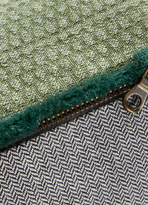 Yves Delorme Aime sierkussenhoes 45 x 45 cm - achterkant groen