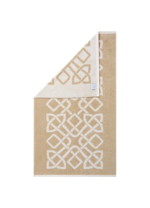 Yves Delorme Apollon badhanddoek - 470 gr/m2 - 55 x 100 cm - achterkant beige