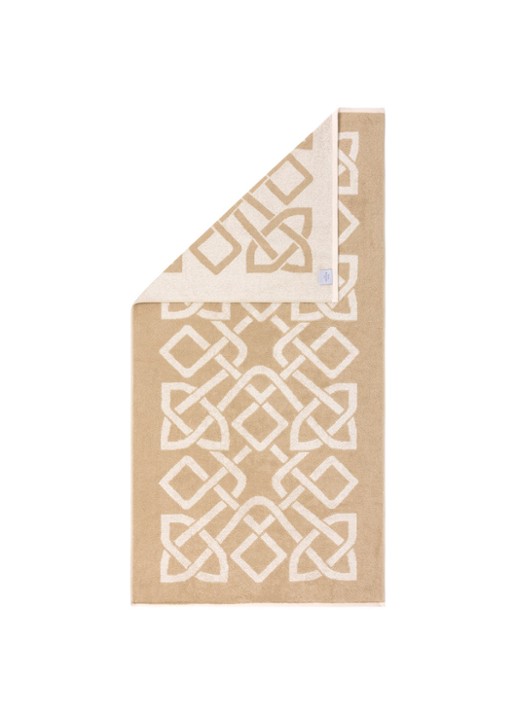 Yves Delorme Apollon badhanddoek - 470 gr/m2 - 70 x 140 cm - achterkant 3 beige