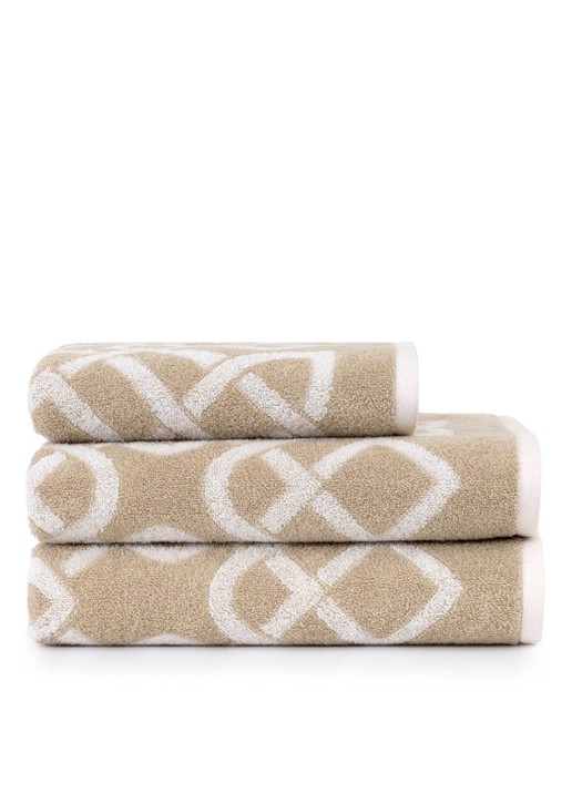 Yves Delorme Apollon badhanddoek - 470 gr/m2 - 70 x 140 cm - detail beige