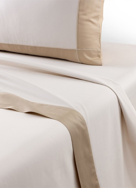 Yves Delorme Apollon laken 120TC - voorkant 2 beige