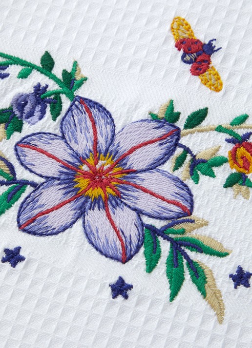 Yves Delorme Botanic gastendoek - 42 x 70 cm set van 2 - detail 3 wit
