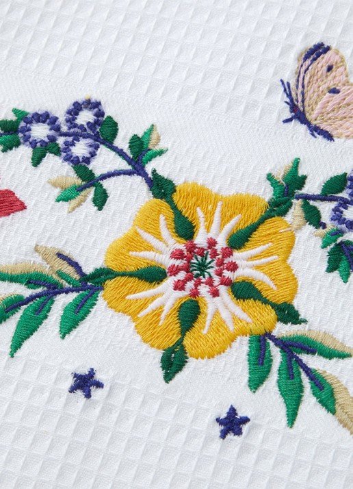 Yves Delorme Botanic gastendoek - 42 x 70 cm set van 2 - detail 5 wit