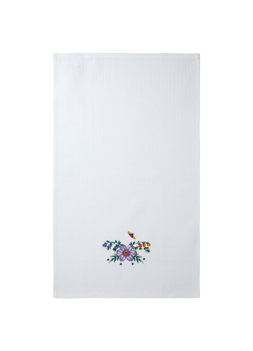 Yves Delorme Botanic gastendoek - 42 x 70 cm set van 2 - voorkant 2 wit
