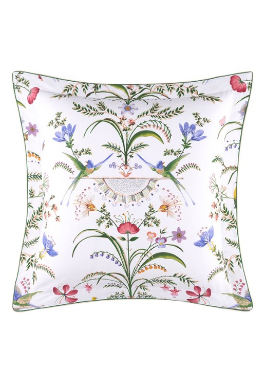 Yves Delorme Botanic kussensloop 120TC - voorkant 6 gebroken wit