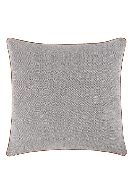 Yves Delorme Charlies sierkussenhoes in wolblend 45 x 45 cm - voorkant 3 roodbruin