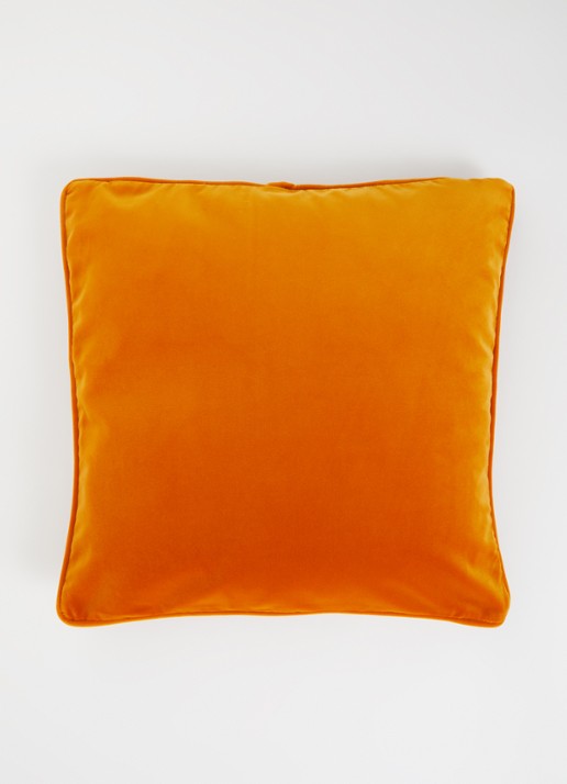 Yves Delorme Divan sierkussenhoes van fluweel - detail oranje