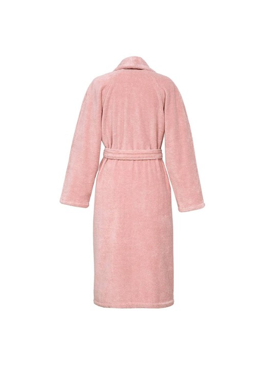 Yves Delorme Etoile badjas in katoenblend - achterkant 4 roze