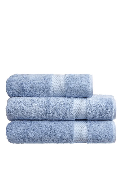 Yves Delorme Etoile badlaken - 700 gr/m2 - 92 x 160 cm - detail 4 middenblauw