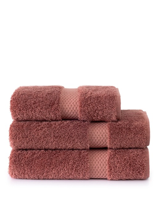 Yves Delorme Etoile badlaken - 700 gr/m2 - 92 x 160 cm - achterkant oudroze