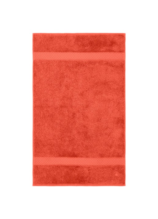 Yves Delorme Etoile gastendoek - 700 gr/m2 - 45 x 70 cm - voorkant 3 koraalrood