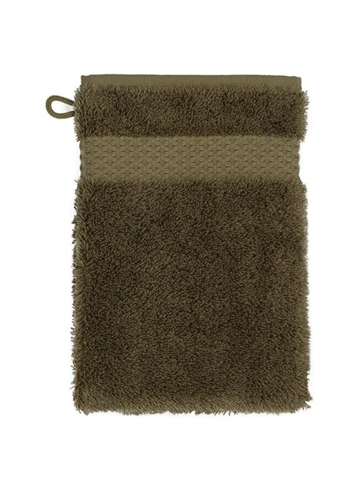 Yves Delorme Etoile washand - 700 gr/m2 - 16 x 22 cm - voorkant khaki