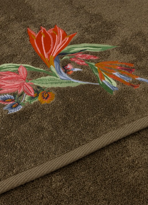 Yves Delorme Eze badlaken 92 x 160 cm - voorkant 4 mosgroen