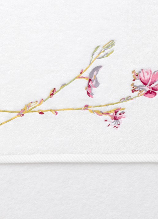 Yves Delorme Gaura badhanddoek - 70 x 40 cm - voorkant 3 wit