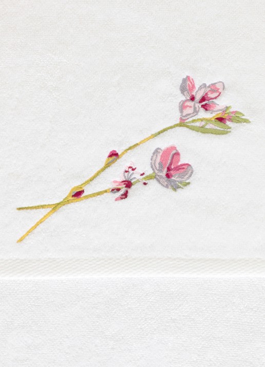 Yves Delorme Gaura gastendoek - 45 x 70 cm - voorkant 2 wit