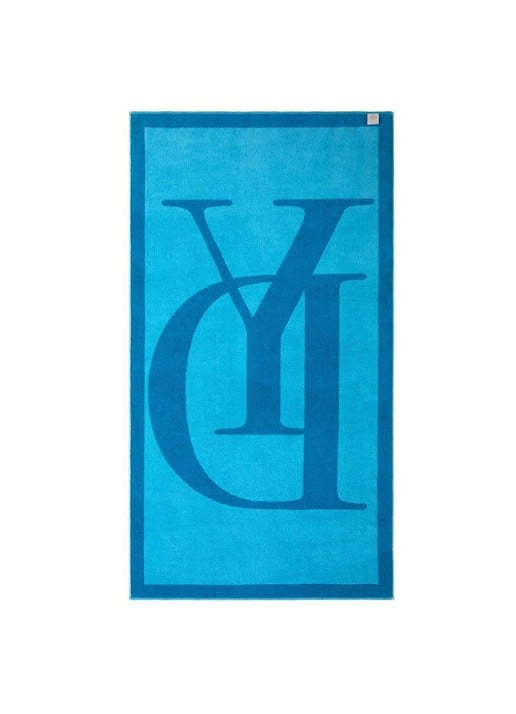 Yves Delorme Griffe strandlaken 160 x 90 cm  - voorkant 3 turquoise