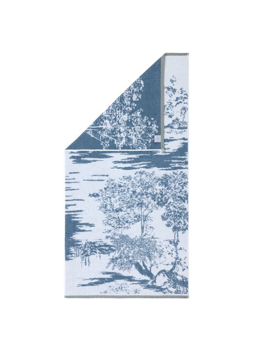 Yves Delorme Lande badhanddoek - 470 gr/m2 - 70 x 140 cm - detail lichtblauw