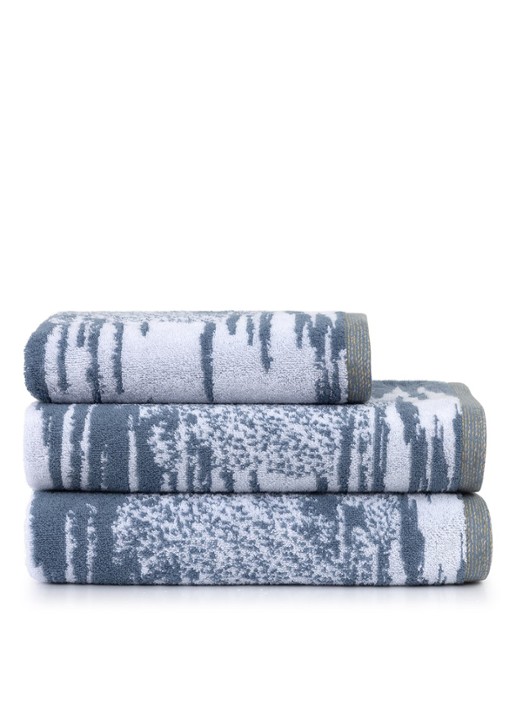 Yves Delorme Lande gastendoek - 470 gr/m2 - 42 x 70 cm - detail 2 lichtblauw
