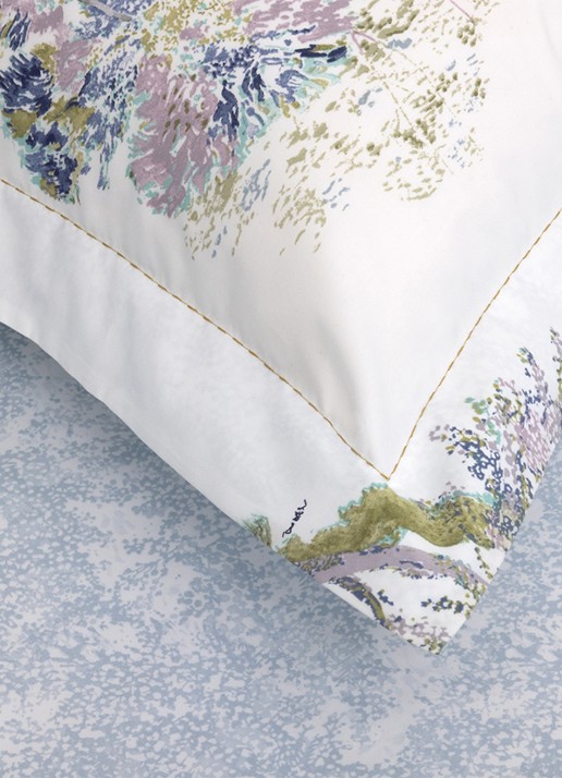 Yves Delorme Lande kussensloop 200TC - detail wit