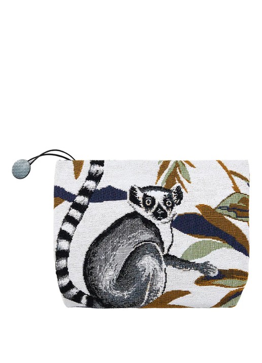 Yves Delorme Lemurien toilettas 16 x 22 cm - voorkant 2 gebroken wit