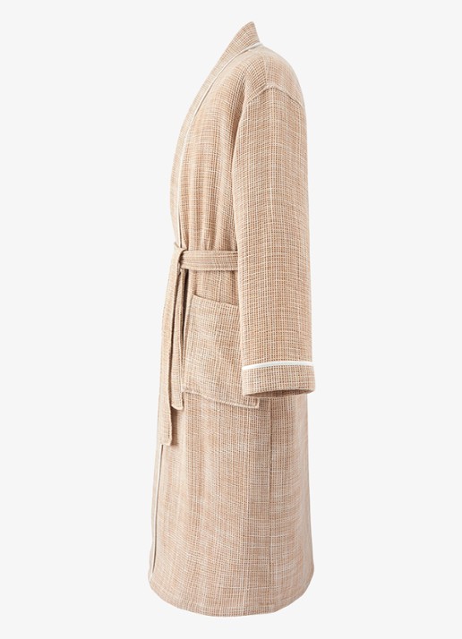Yves Delorme Léo badjas van katoen - unisex - voorkant 5 beige