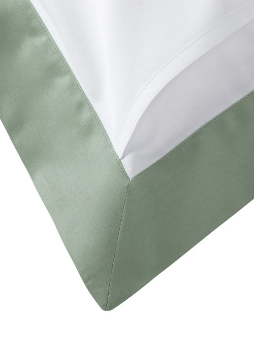Yves Delorme Linea kussensloop 120TC - detail 6 olijfgroen