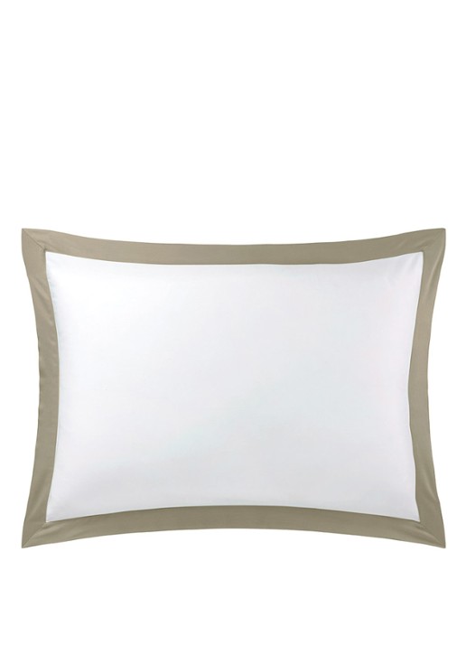 Yves Delorme Linea kussensloop 120TC - voorkant 4 khaki