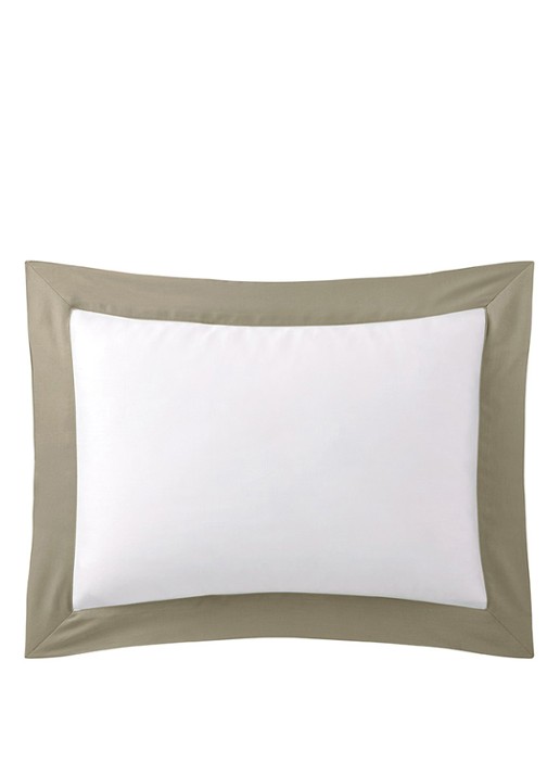 Yves Delorme Linea kussensloop 120TC - voorkant 5 khaki
