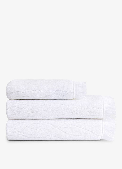Yves Delorme Luciole badhanddoek - 530 gr/m2 - 90 x 150 cm - detail wit