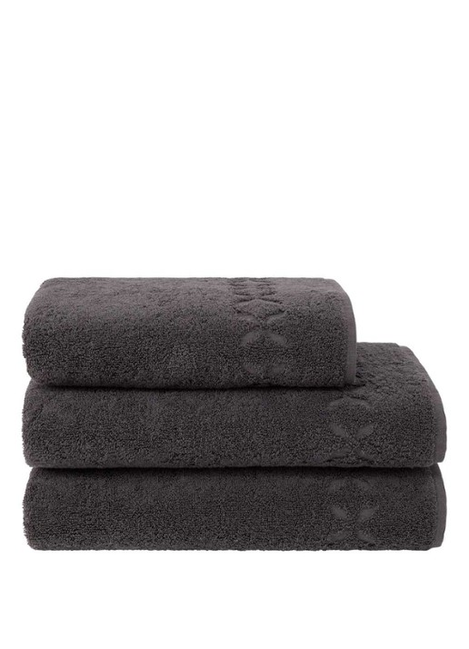 Yves Delorme Nature Amande badlaken - 550 gr/m2 - 70 x 140 cm - voorkant 5 donkergrijs