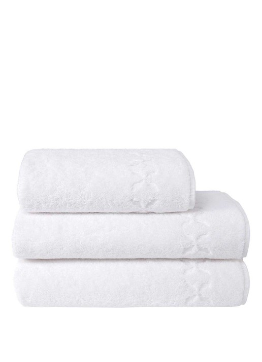 Yves Delorme Nature Amande badlaken - 550 gr/m2 - 70 x 140 cm - voorkant 5 wit