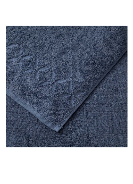 Yves Delorme Nature Amande badlaken - 550 gr/m2 - 70 x 140 cm - detail 3 staalblauw