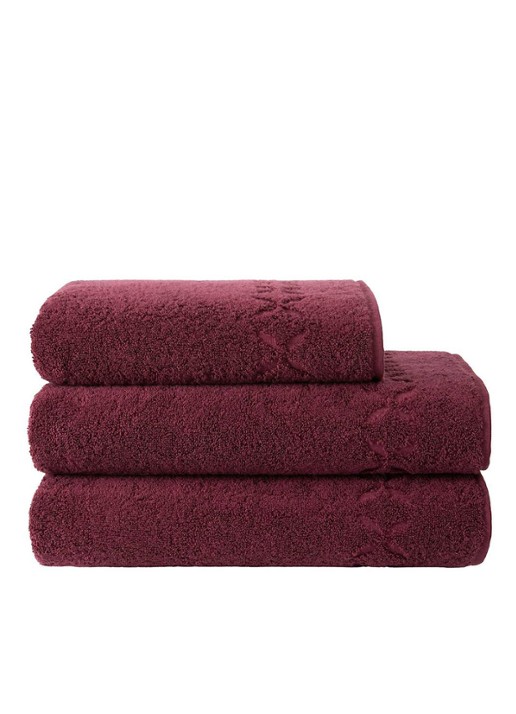 Yves Delorme Nature Amande badlaken - 550 gr/m2 - 70 x 140 cm - detail 3 aubergine