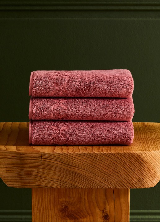 Yves Delorme Nature Amande badlaken - 550 gr/m2 - 70 x 140 cm - detail 4 roze