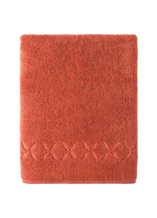 Yves Delorme Nature Amande badlaken - 550 gr/m2 - 90 x 160 cm  - detail 4 oranjerood