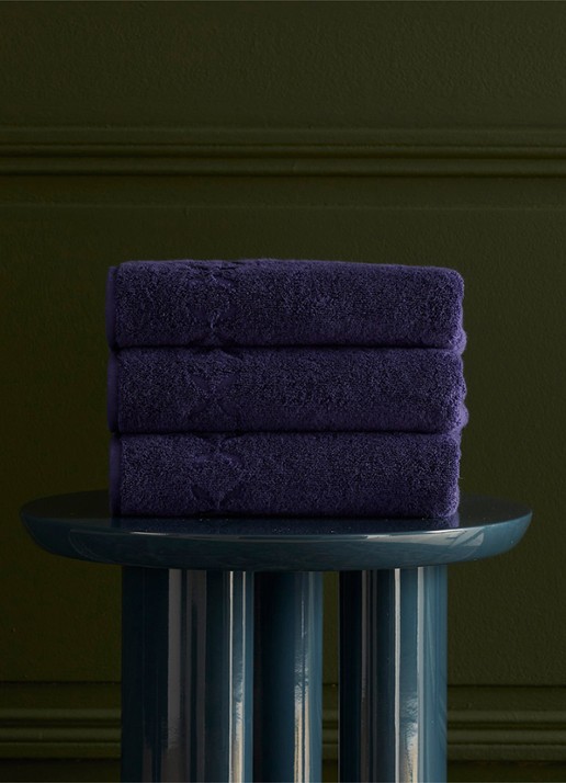 Yves Delorme Nature Amande badlaken - 550 gr/m2 - 90 x 160 cm  - detail 2 blauw