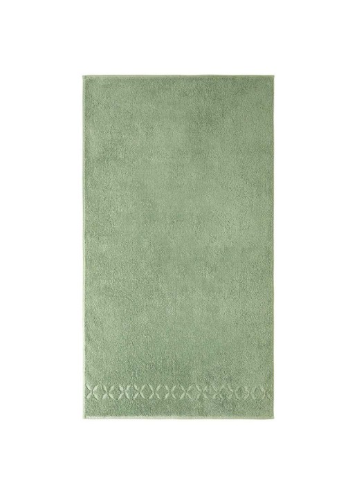 Yves Delorme Nature Amande gastendoek - 550 gr/m2 - voorkant groen
