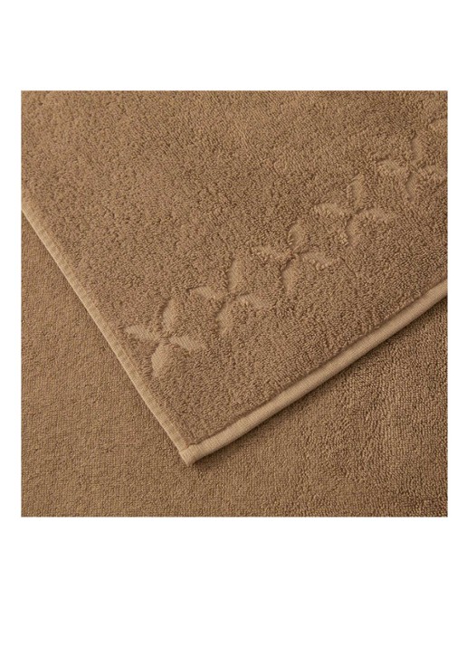 Yves Delorme Nature Amande gastendoek - 550 gr/m2 - detail camel